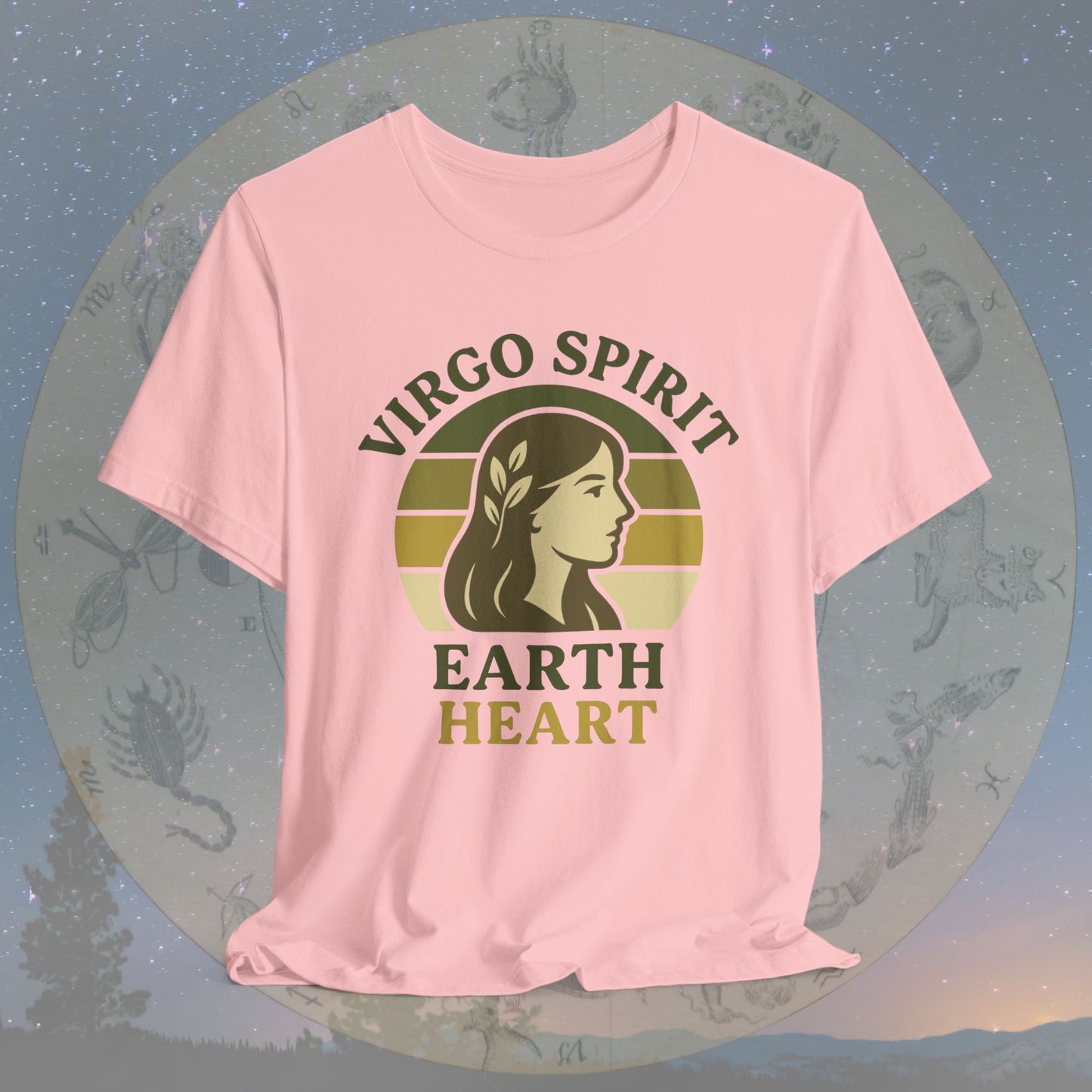 Retro Sunset Earth Heart Virgo Spirit T-Shirt