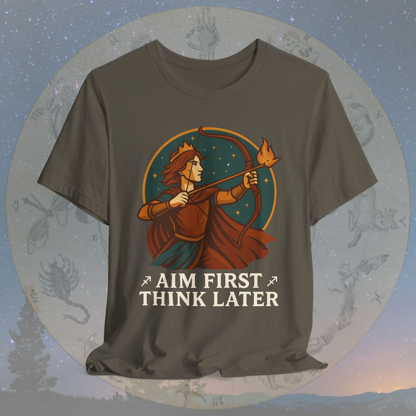 Adventurous Sagittarius Aim First Think Later T-Shirt