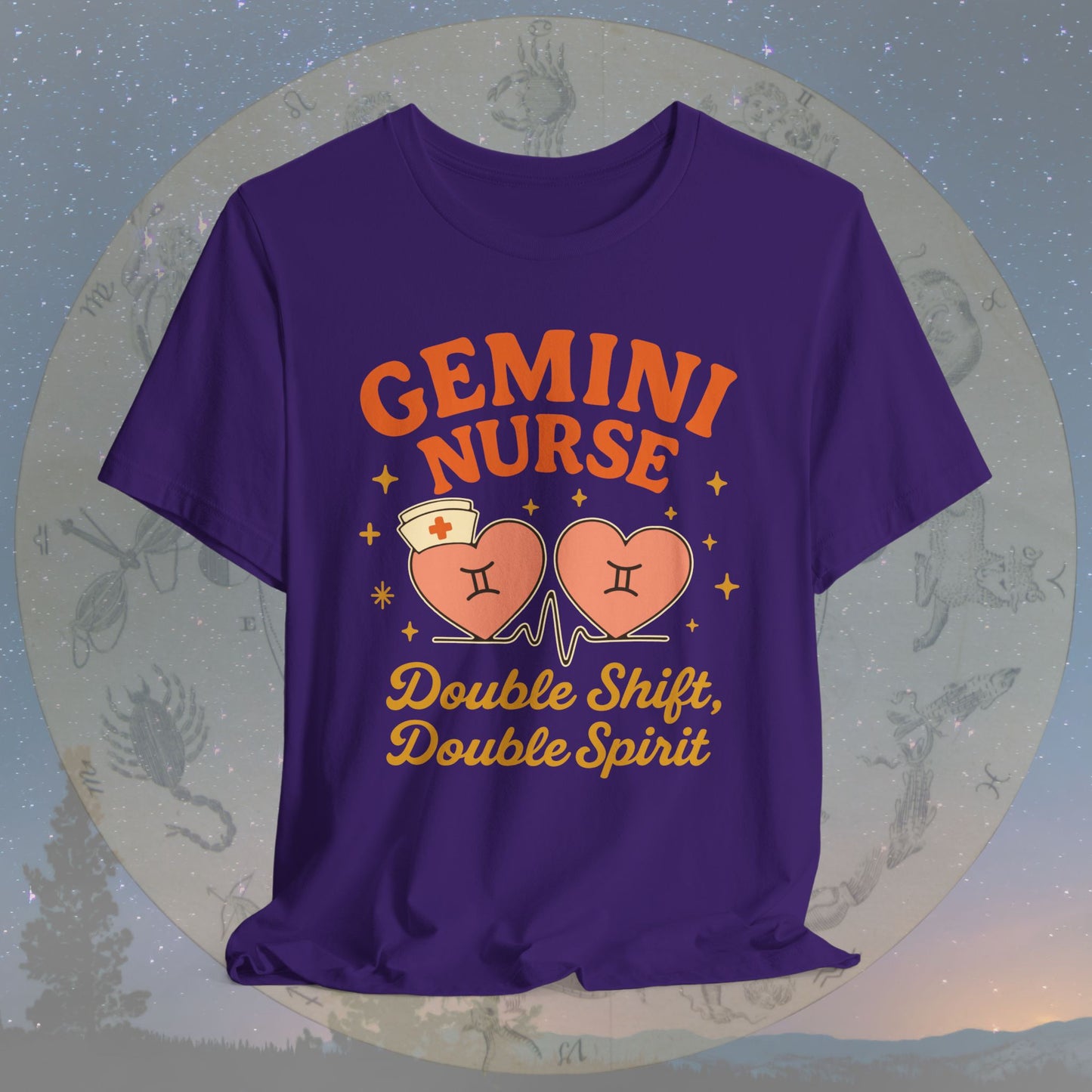 Double Shift, Double Spirit Gemini Nurse T-Shirt