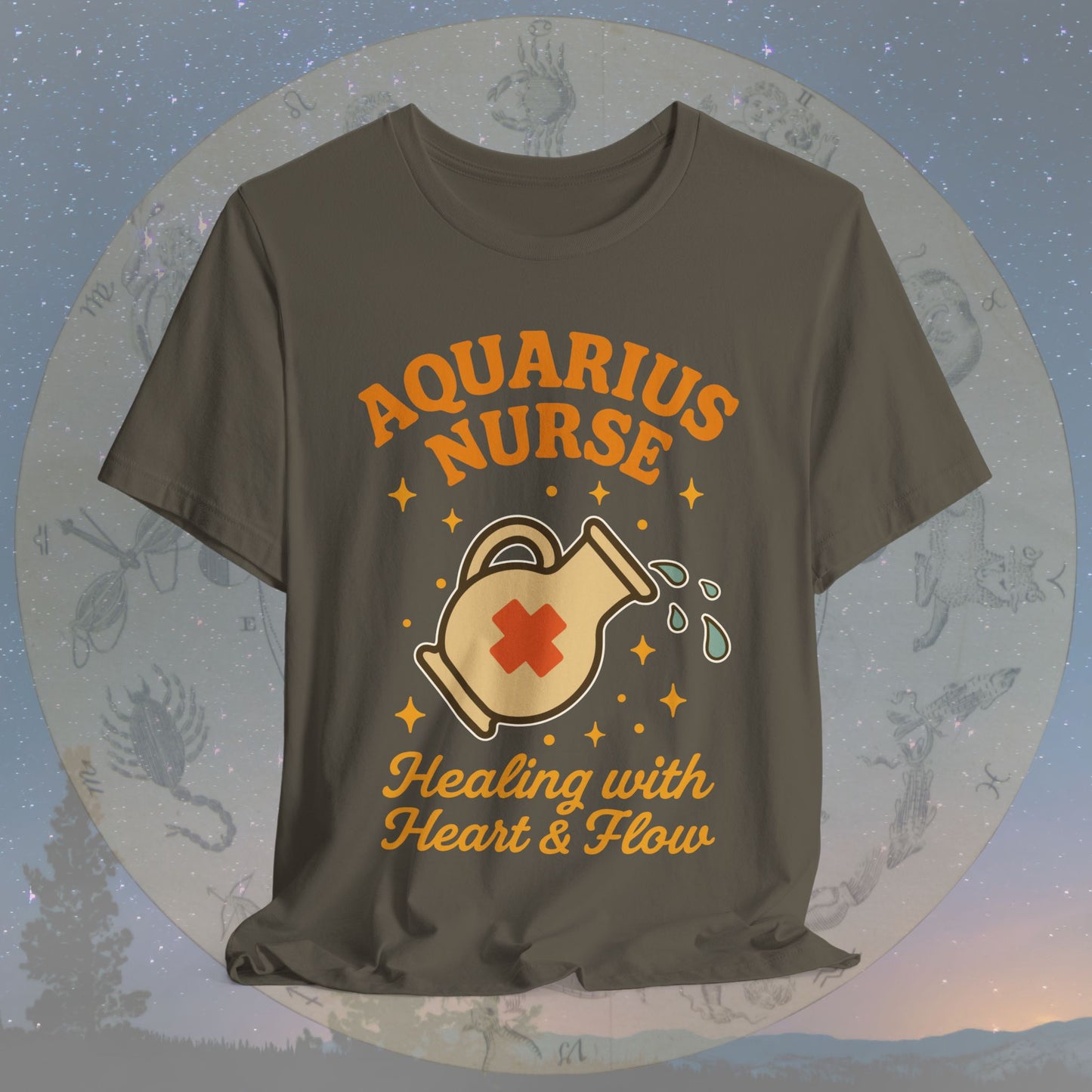 Healing with Heart & Flow Aquarius Nurse T-Shirt