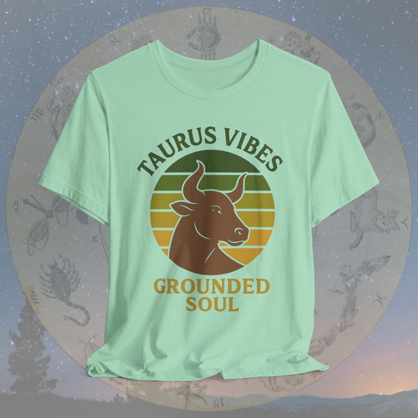 Retro Sunset Grounded Taurus Vibes T-Shirt