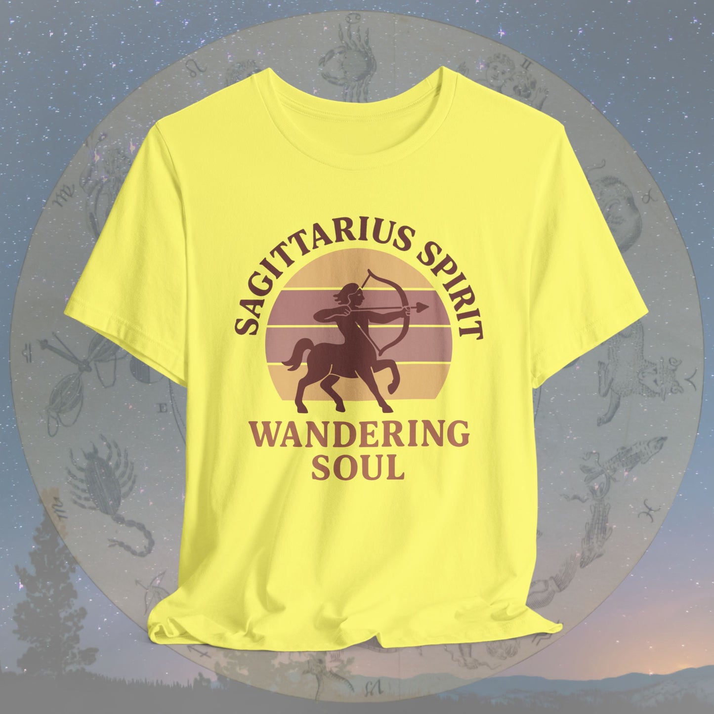 Retro Sunset Wandering Sagittarius Spirit T-Shirt