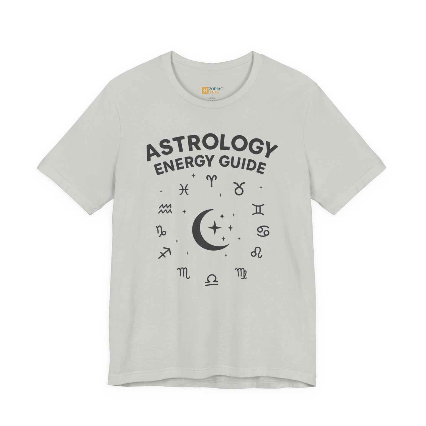Astrology Energy Guide T-Shirt – Zodiac Signs & Moon Design