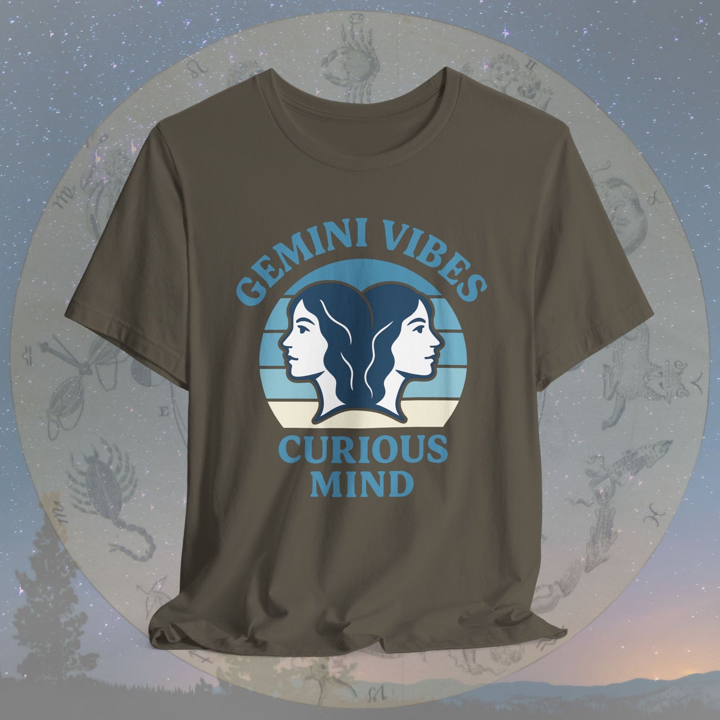 Retro Sunset Curious Gemini Vibes T-Shirt