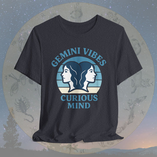 Retro Sunset Curious Gemini Vibes T-Shirt