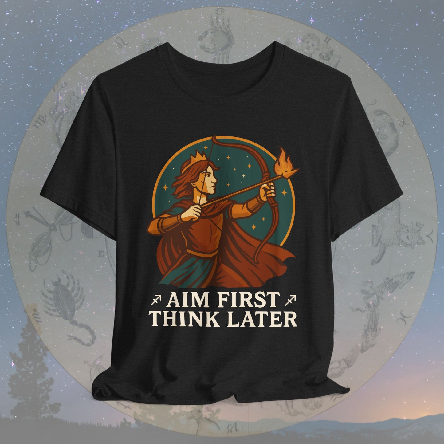 Adventurous Sagittarius Aim First Think Later T-Shirt