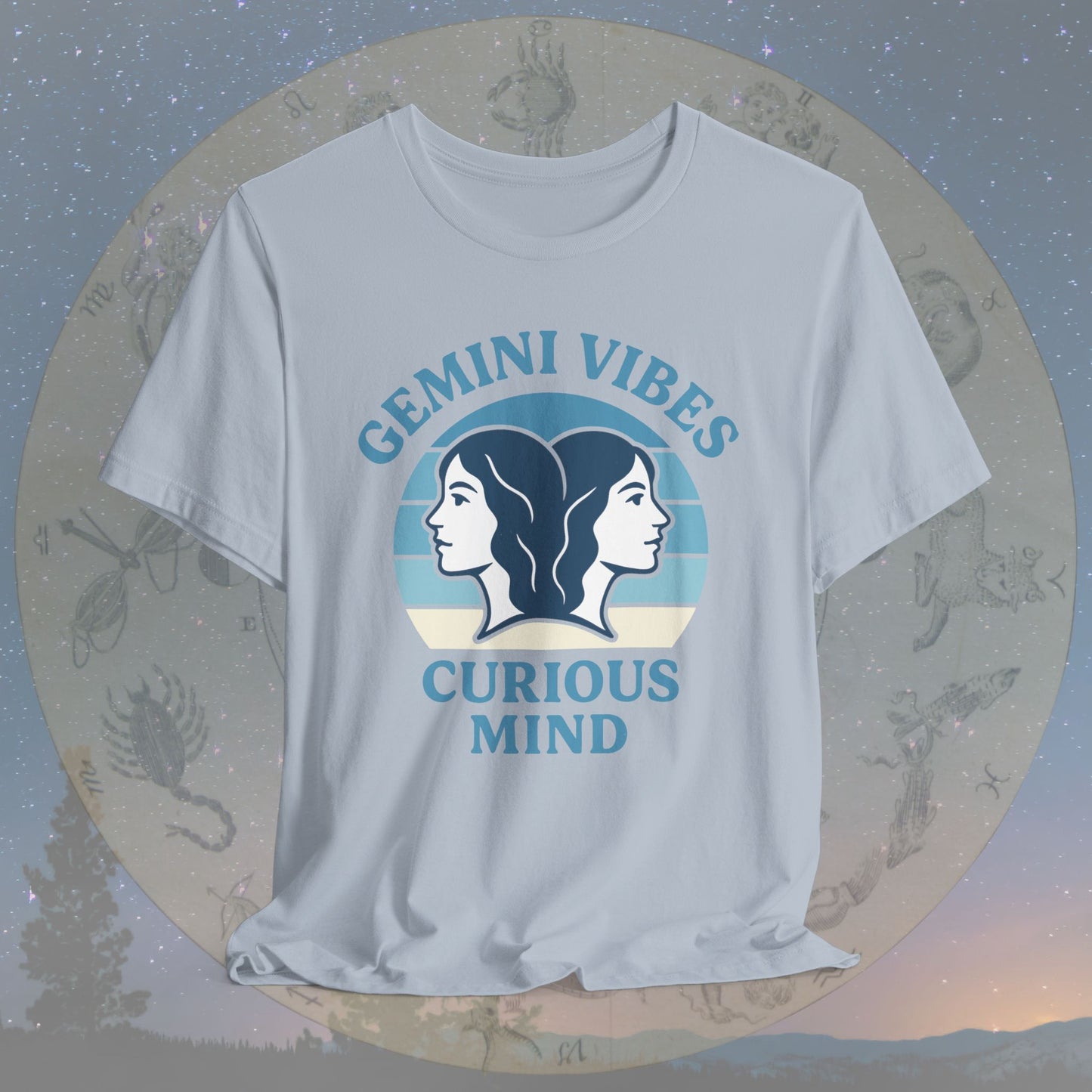 Retro Sunset Curious Gemini Vibes T-Shirt