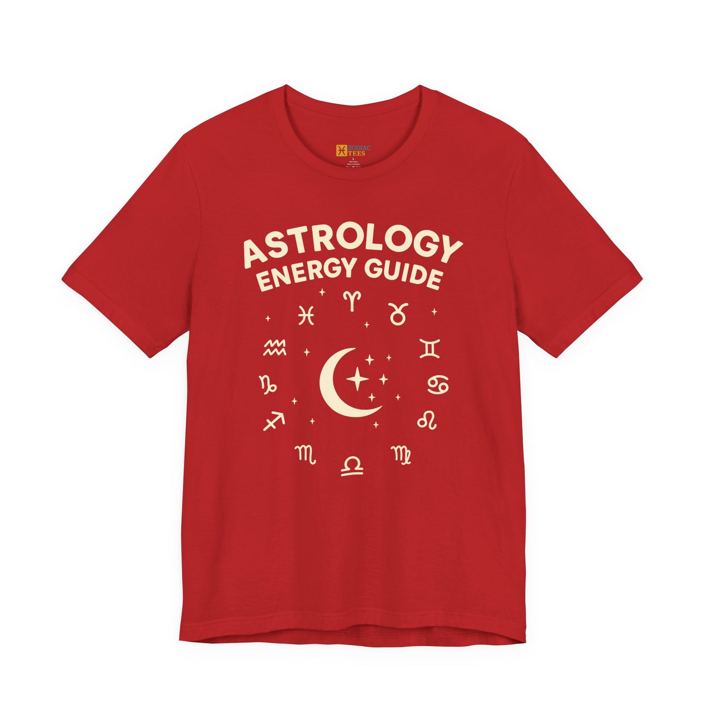 Astrology Energy Guide T-Shirt – Zodiac Signs & Moon Design