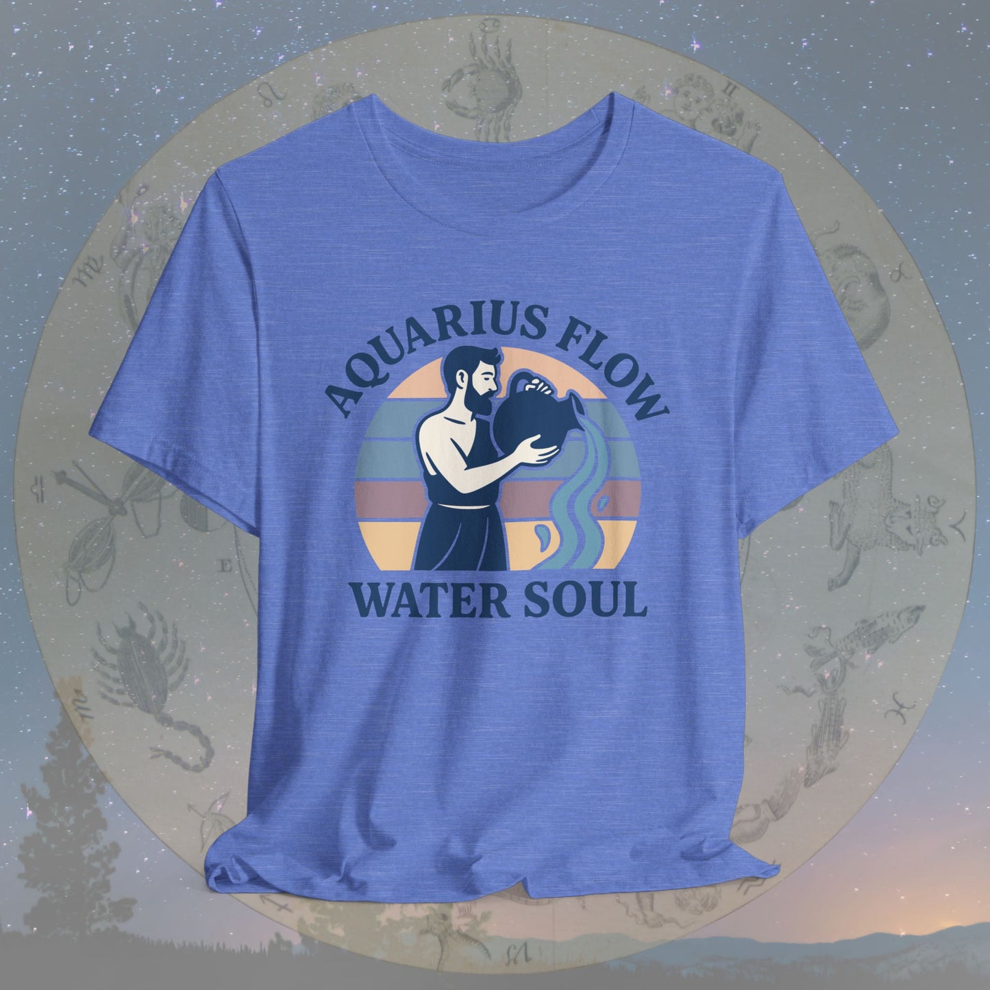 Retro Sunset Water Soul Aquarius Flow T-Shirt