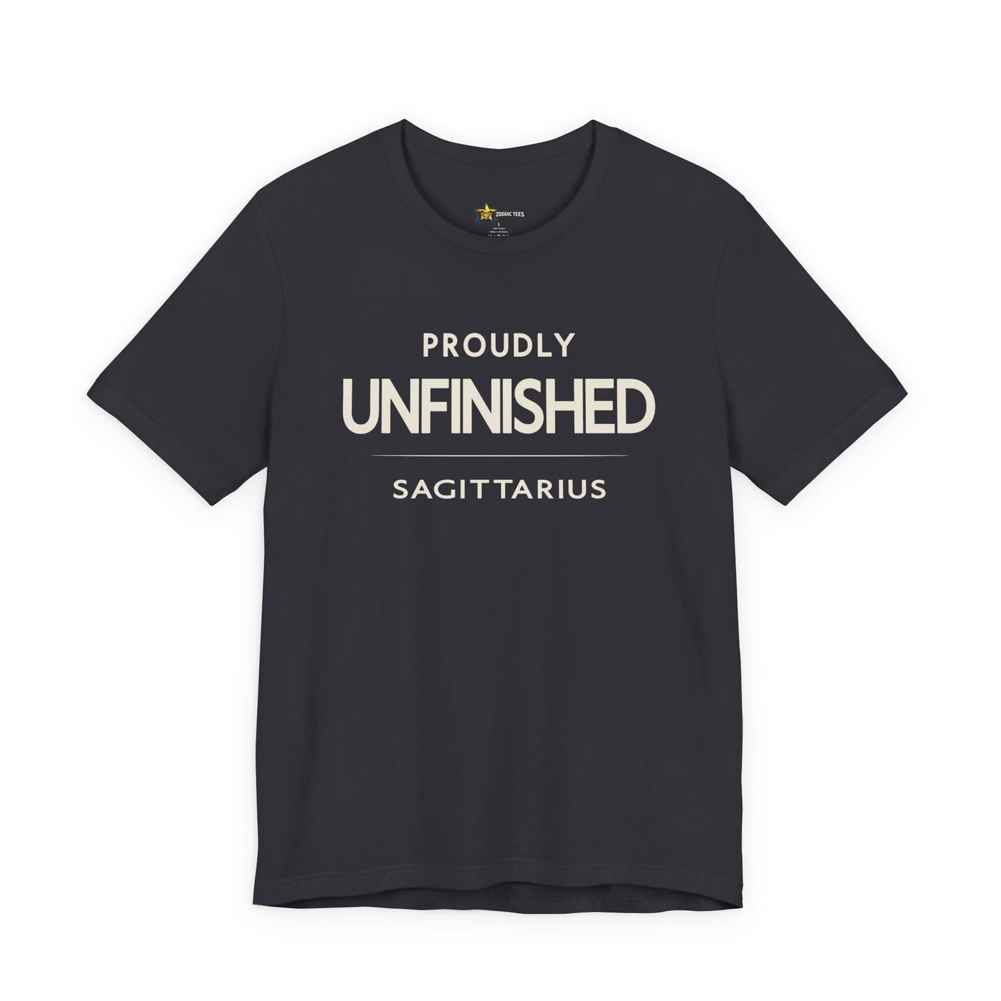 Sagittarius Unfinished Zodiac Tee – Proudly Different T-Shirt