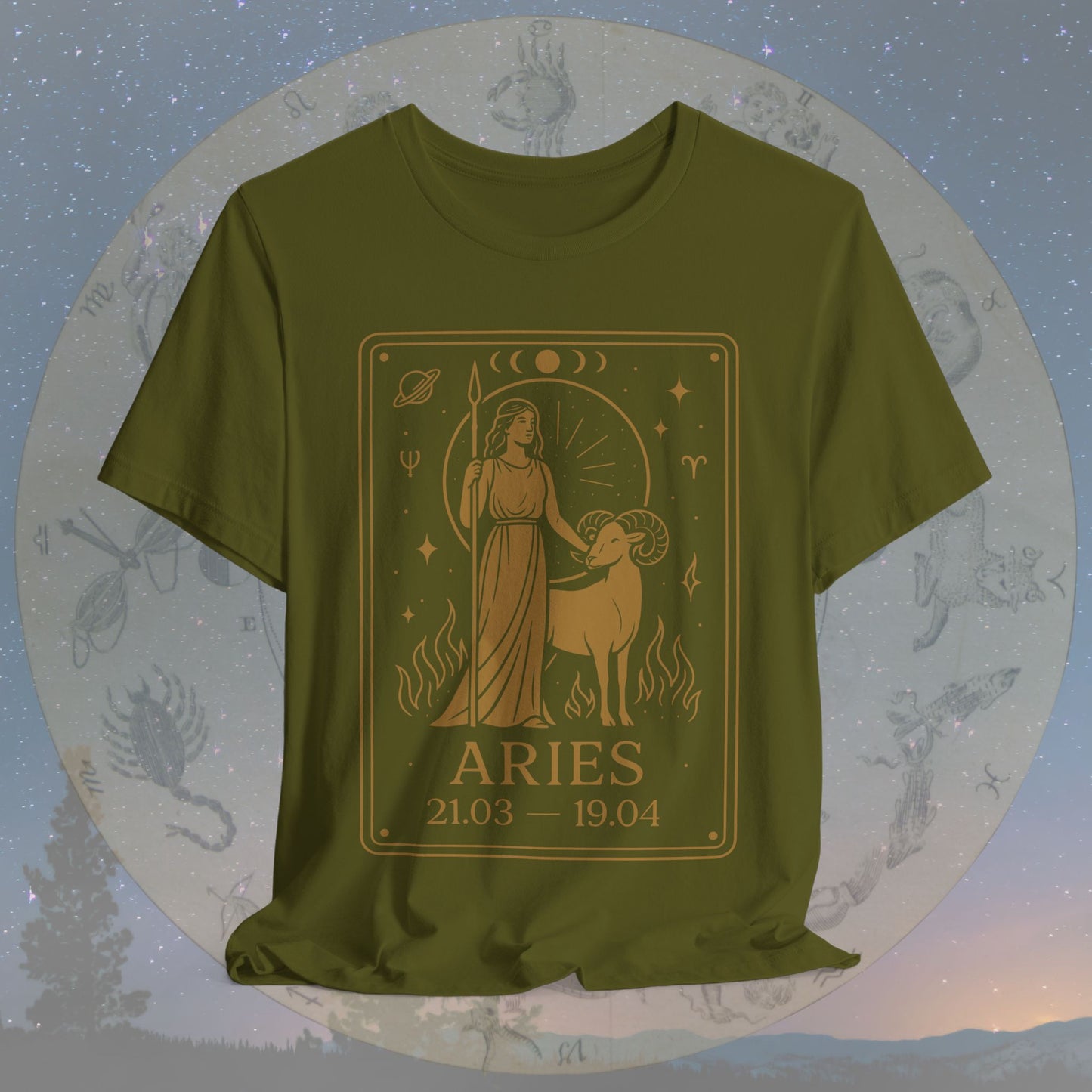 Mystic Fire Aries Zodiac T-Shirt