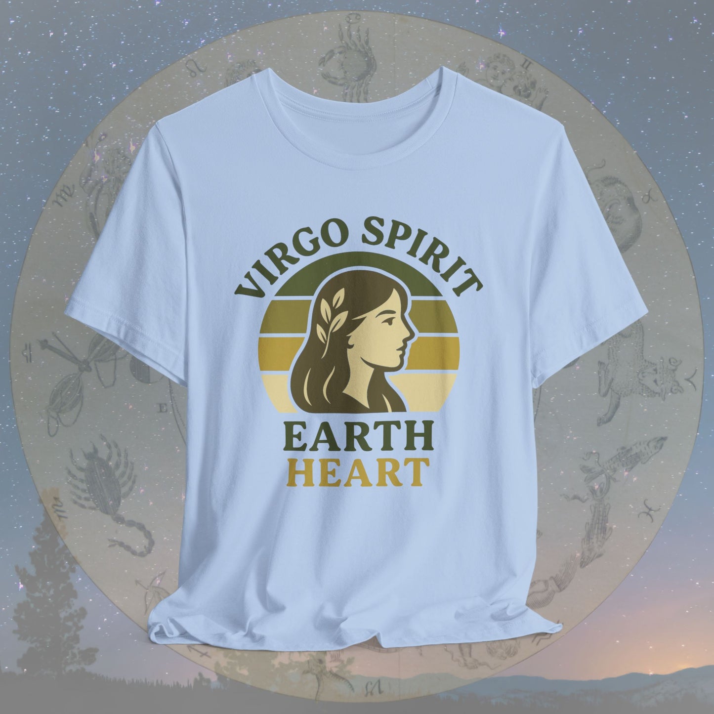 Retro Sunset Earth Heart Virgo Spirit T-Shirt