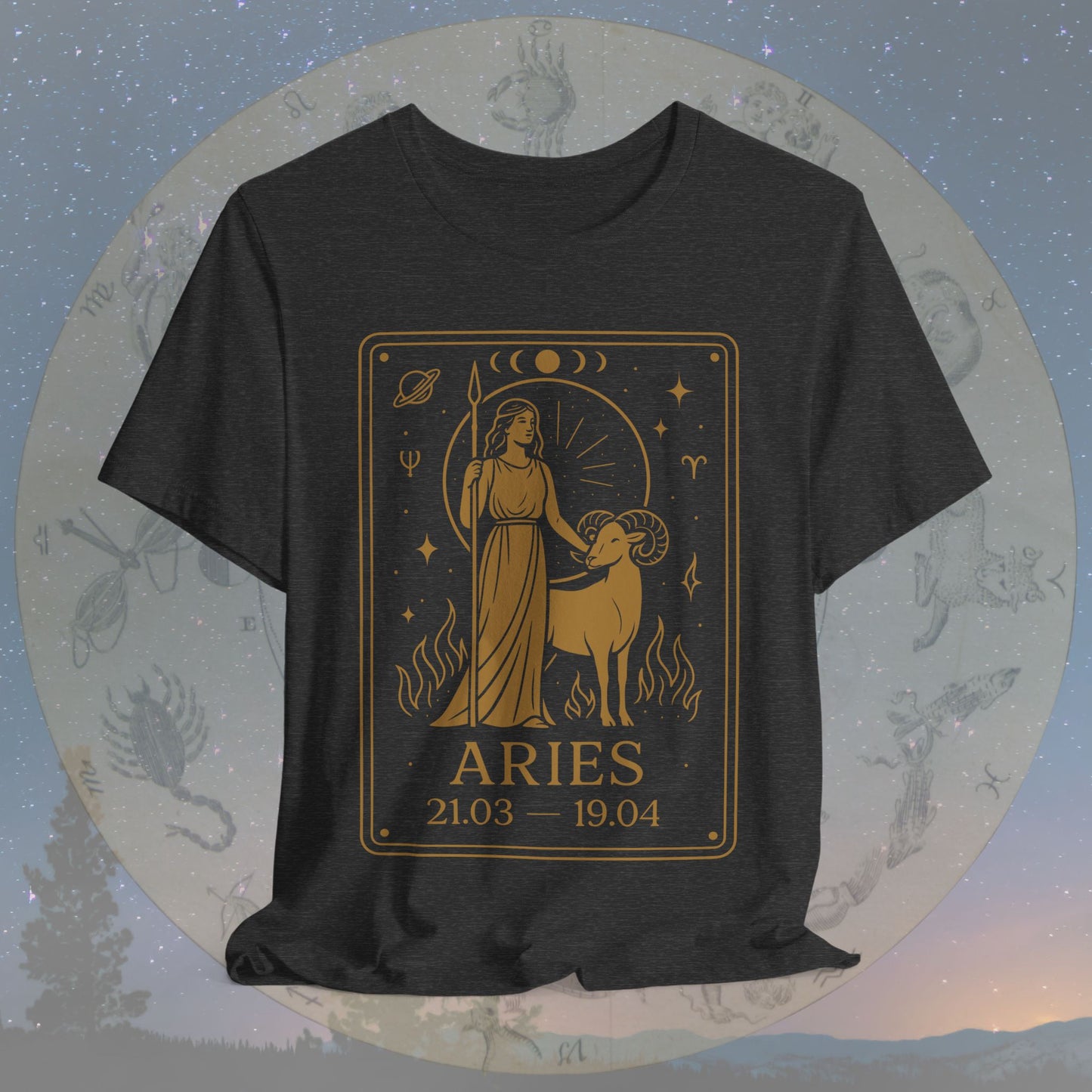 Mystic Fire Aries Zodiac T-Shirt