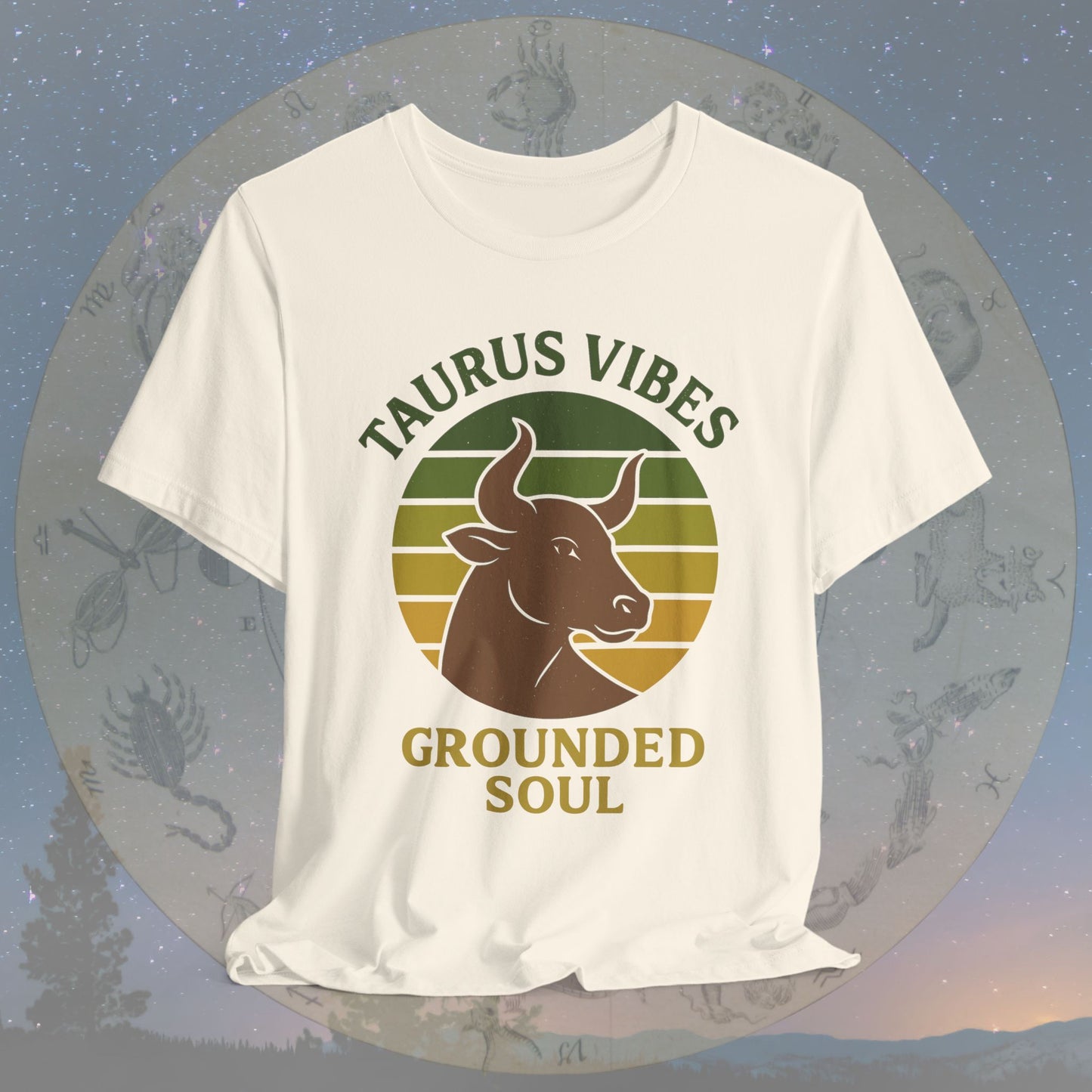 Retro Sunset Grounded Taurus Vibes T-Shirt
