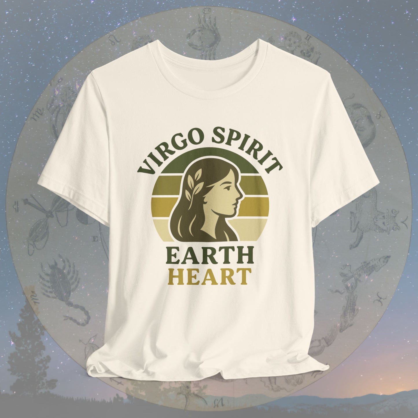 Retro Sunset Earth Heart Virgo Spirit T-Shirt