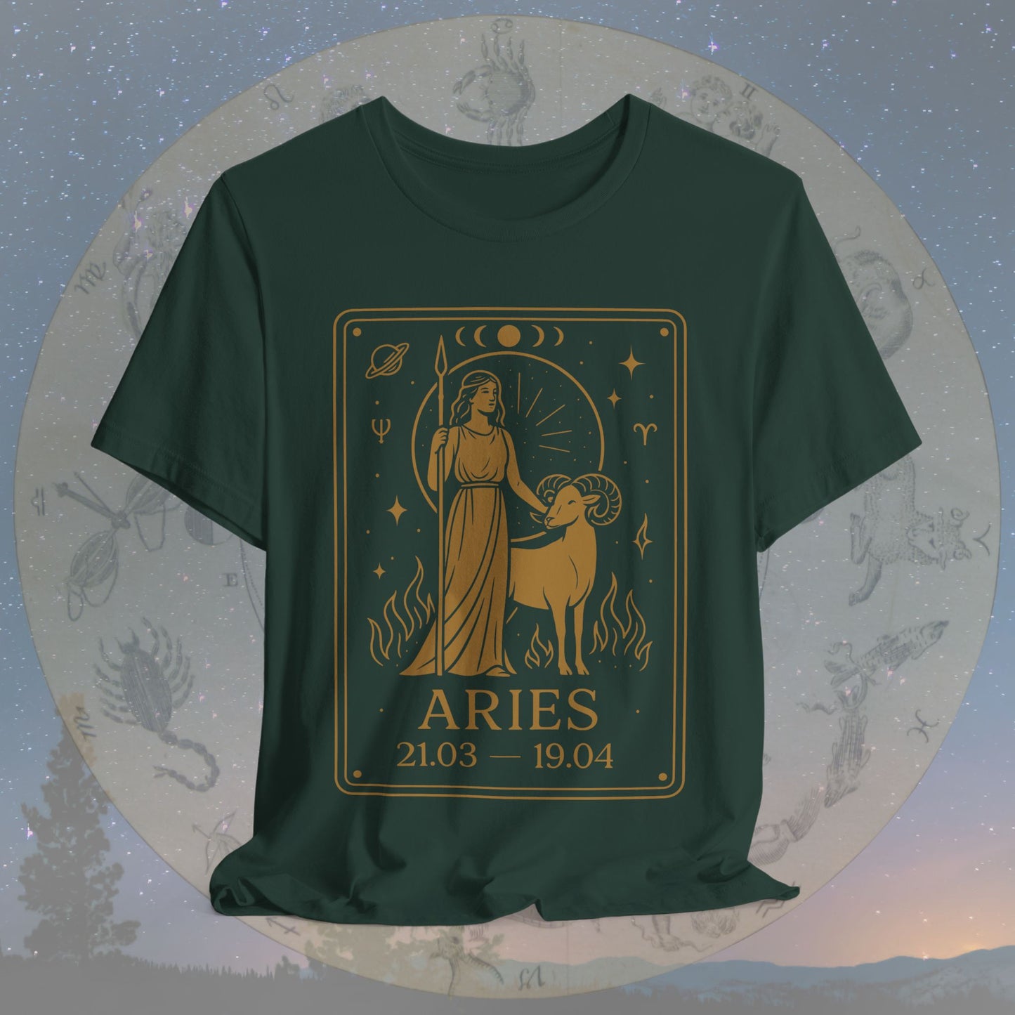Mystic Fire Aries Zodiac T-Shirt