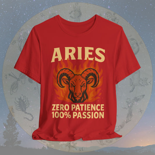 Aries Fiery Passion Zodiac T-Shirt