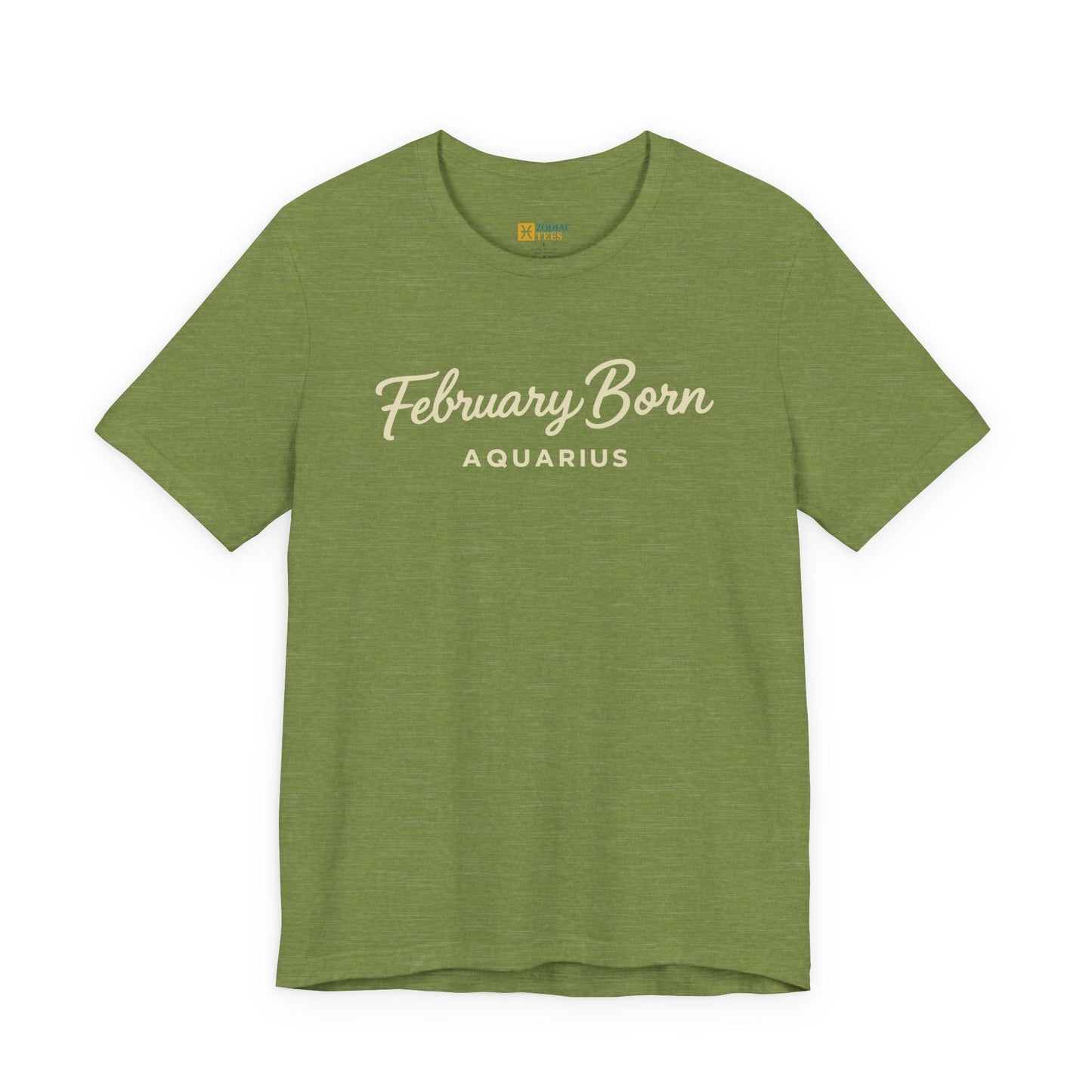 February Born Aquarius T-Shirt – Minimal Zodiac Birthday Tee
