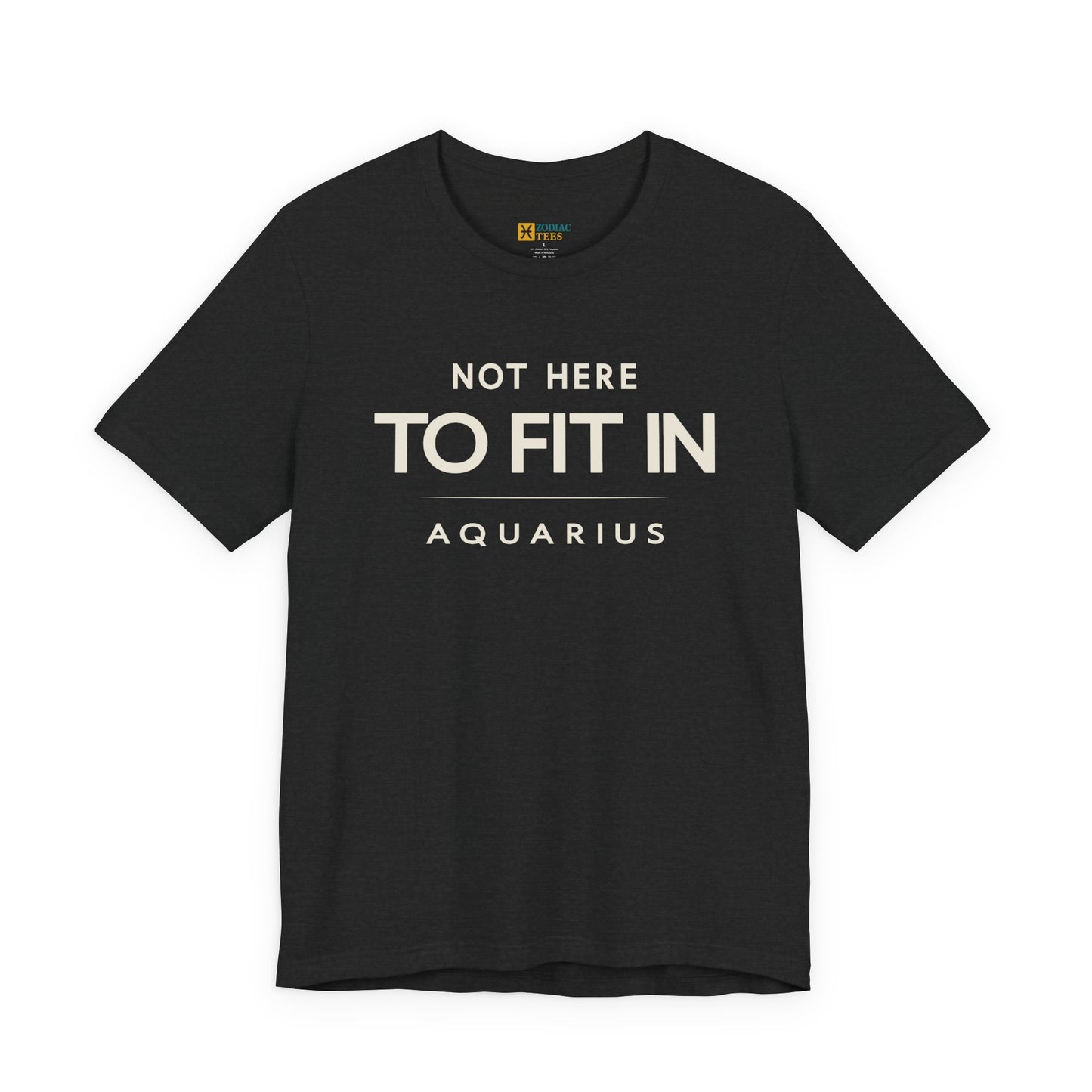 Aquarius Not Here to Fit In T-Shirt – Rebel Zodiac Attitude Tee