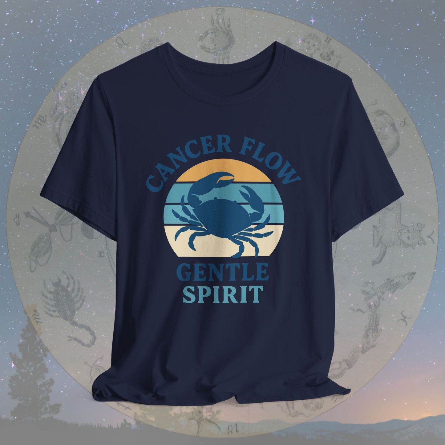 Retro Sunset Gentle Cancer Flow T-Shirt