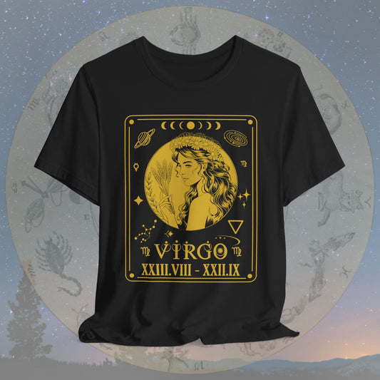 Virgo Zodiac Sign Roman Dates Tarot T-Shirt