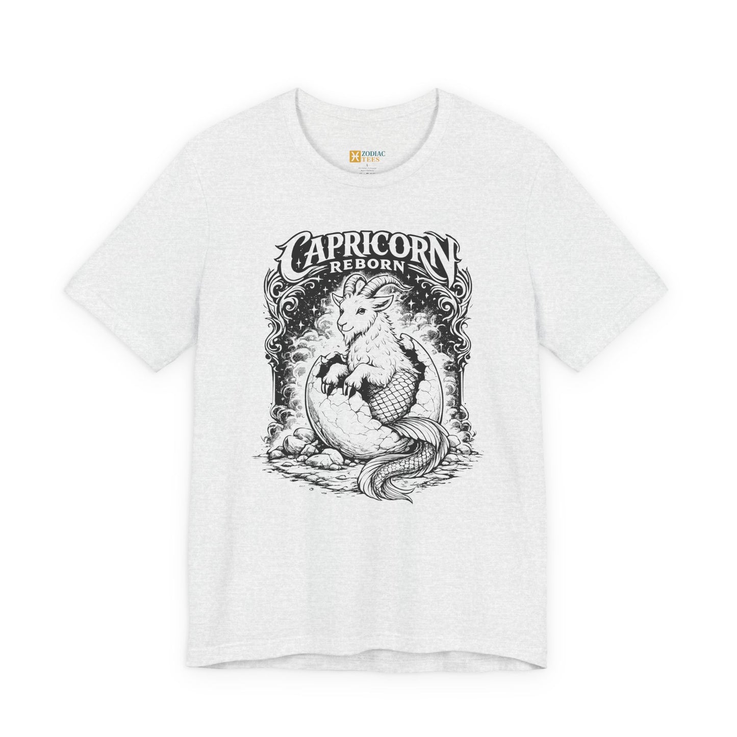 Capricorn Reborn T-Shirt – Artistic Sea Goat Zodiac Design Tee