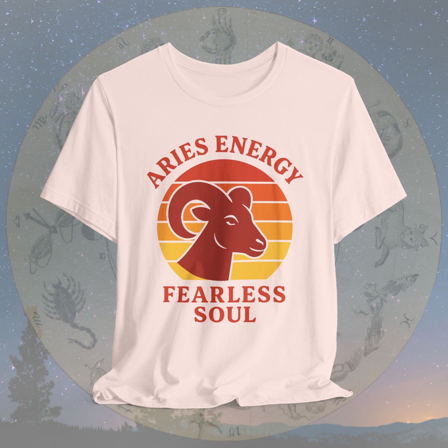 Retro Sunset Fearless Aries Energy T-Shirt