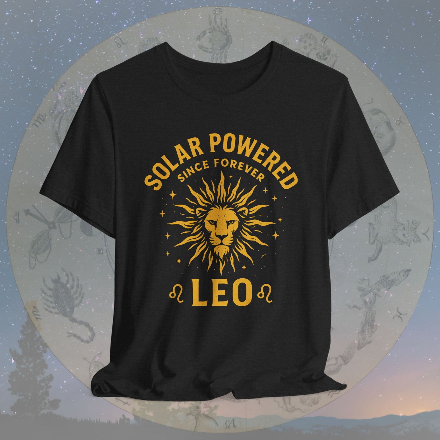 Solar Powered Leo Zodiac Sign T-Shirt
