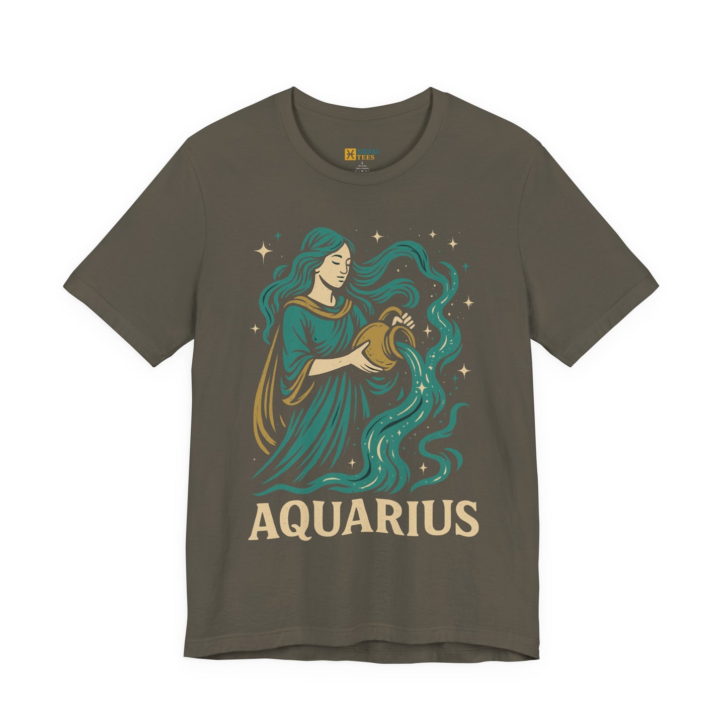 Aquarius Celestial Water Bearer T-Shirt – Visionary Zodiac Energy Tee
