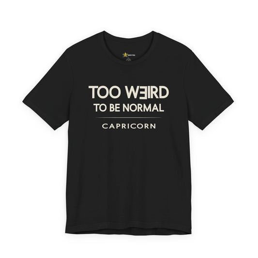 Capricorn astrology t-shirt with bold typography quote on black background