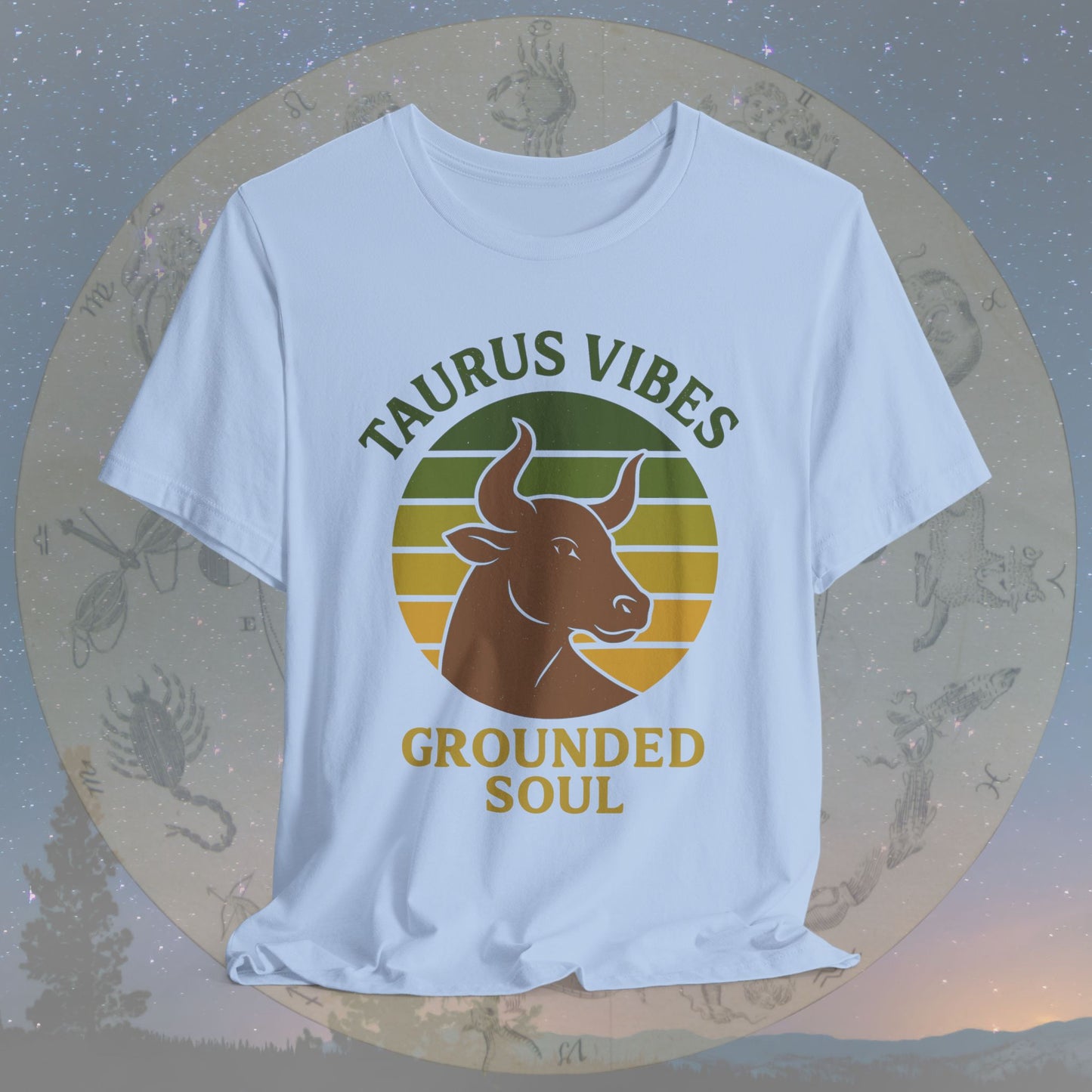 Retro Sunset Grounded Taurus Vibes T-Shirt