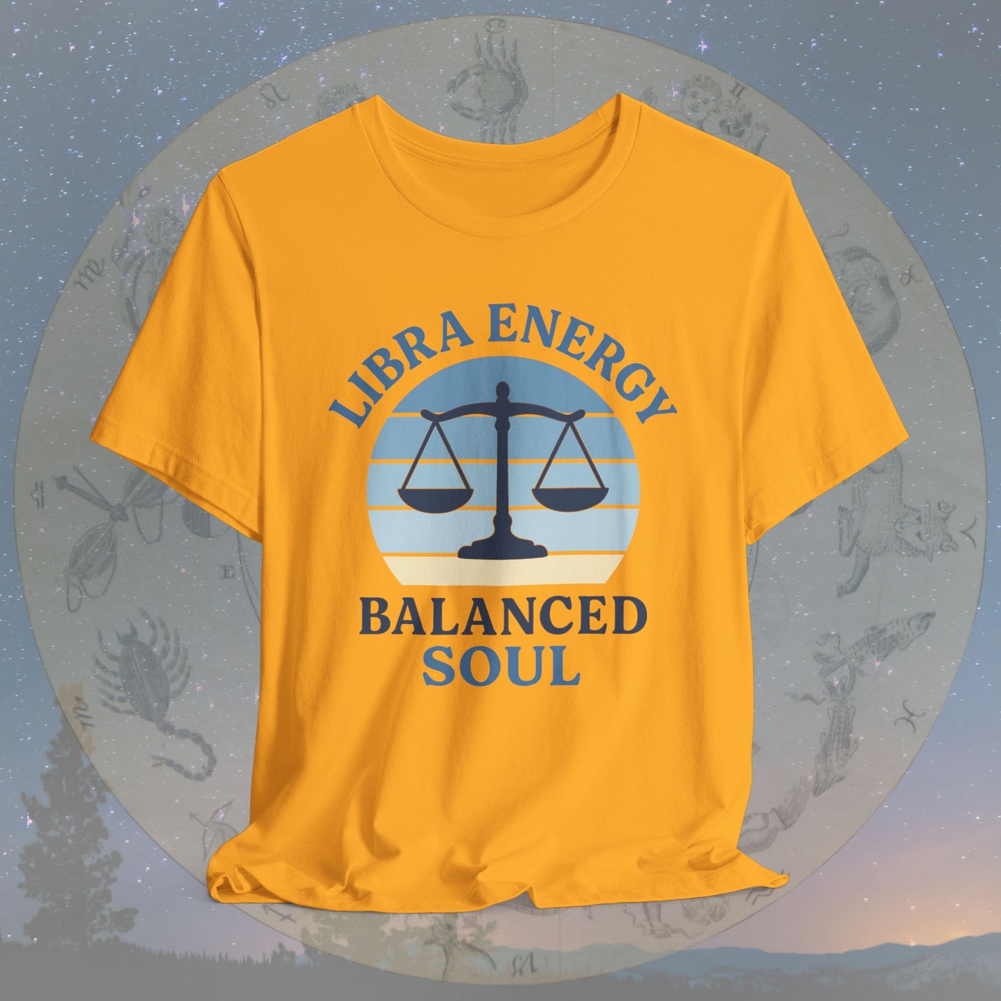 Retro Sunset Balanced Libra Energy T-Shirt
