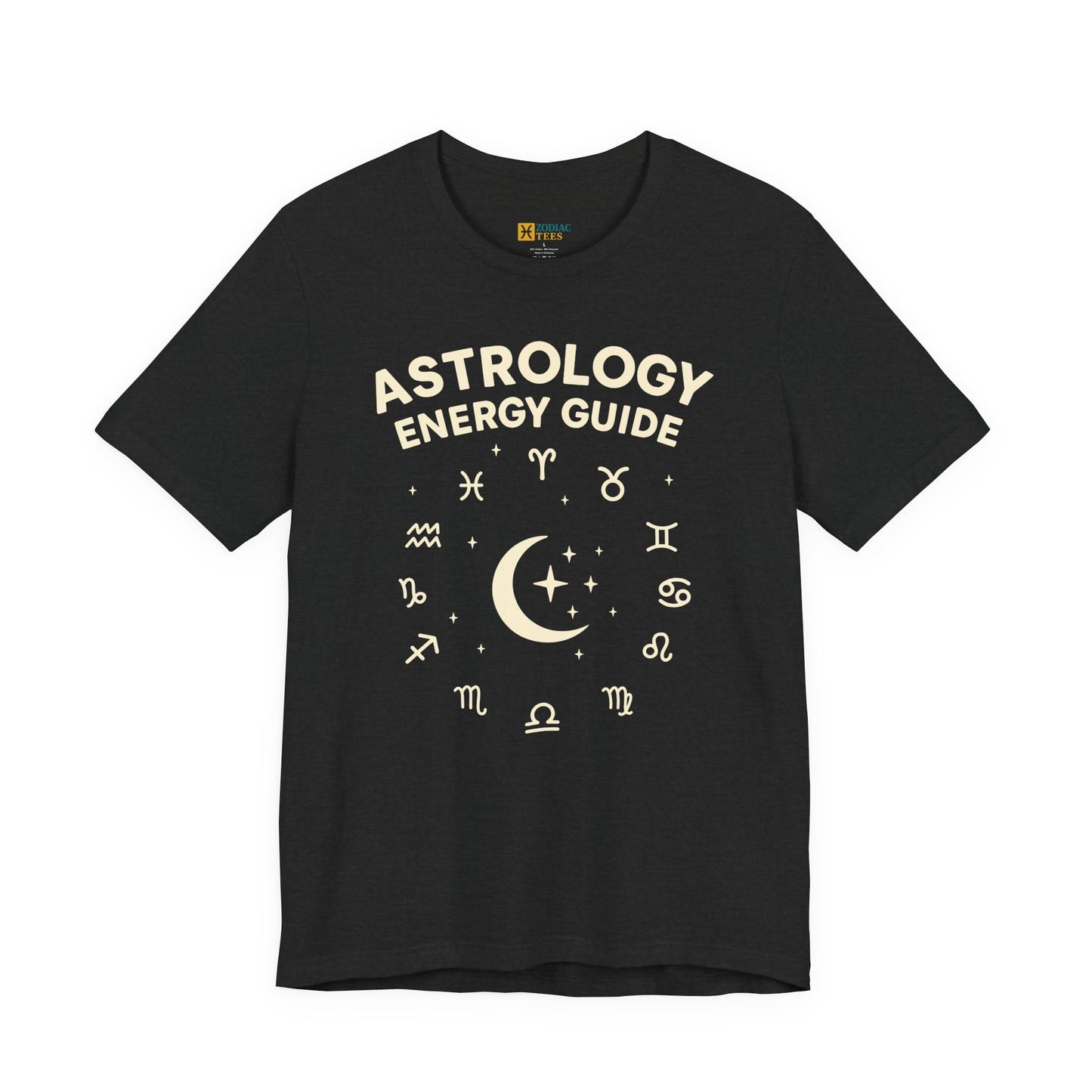 Astrology Energy Guide T-Shirt – Zodiac Signs & Moon Design