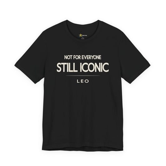 Leo astrology t-shirt with bold typography quote on black background