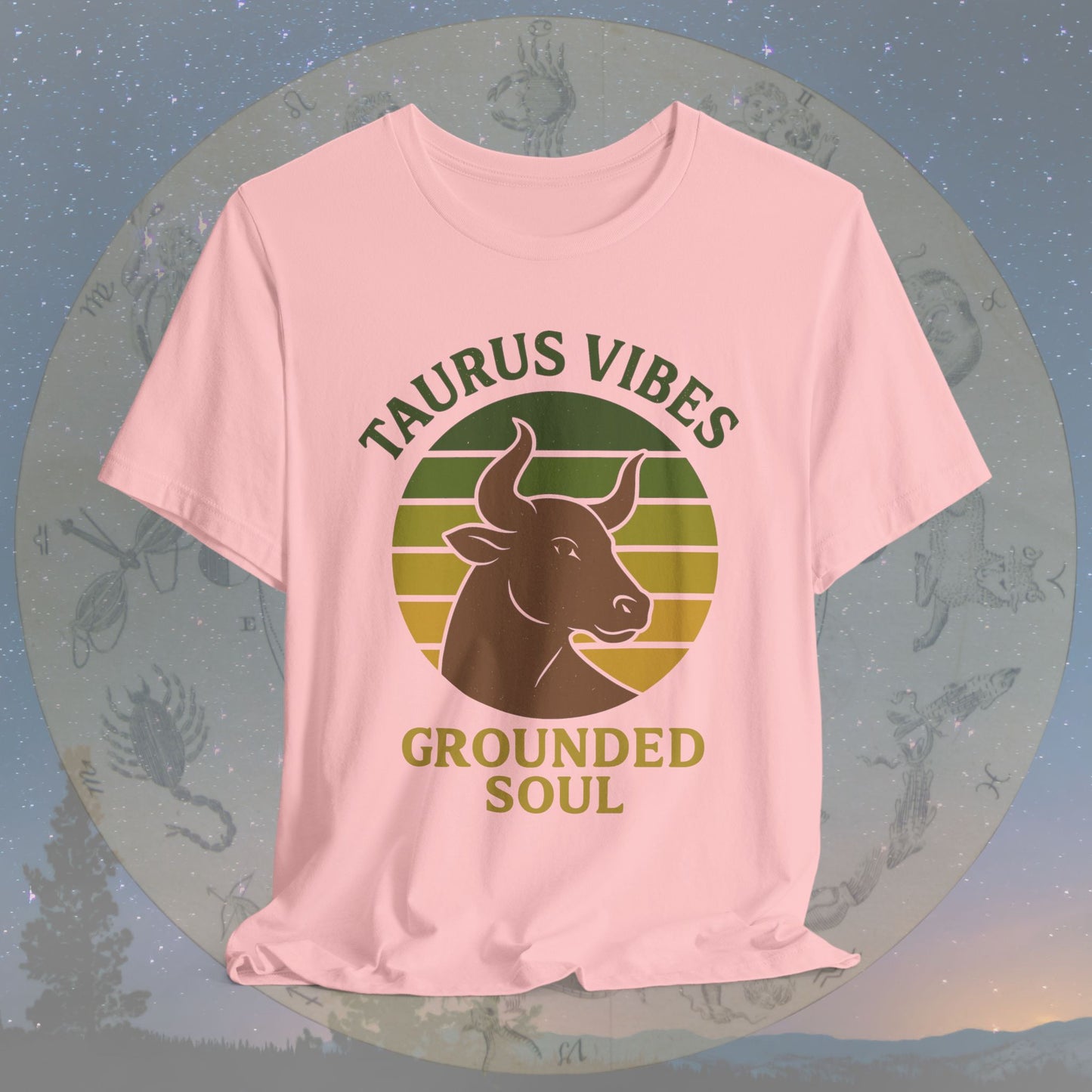 Retro Sunset Grounded Taurus Vibes T-Shirt