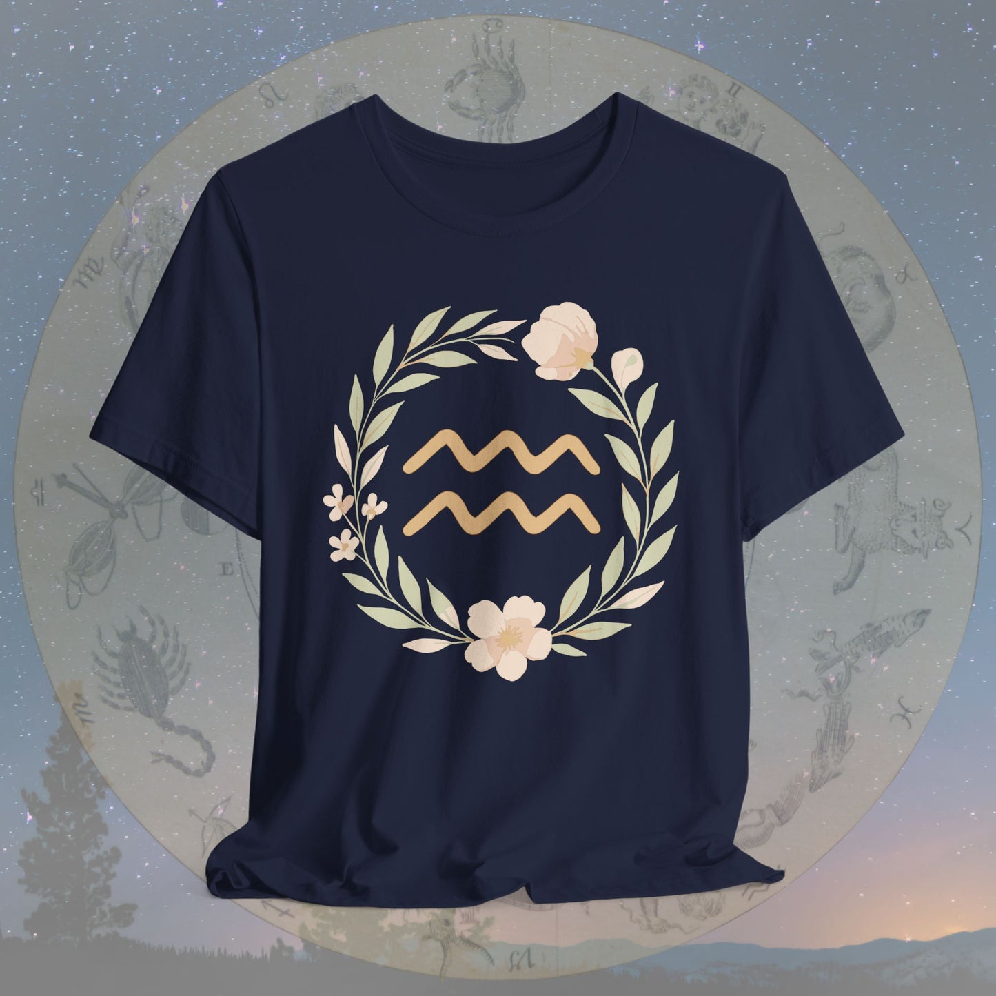 Free-Spirited Flowing Heart Aquarius T-Shirt