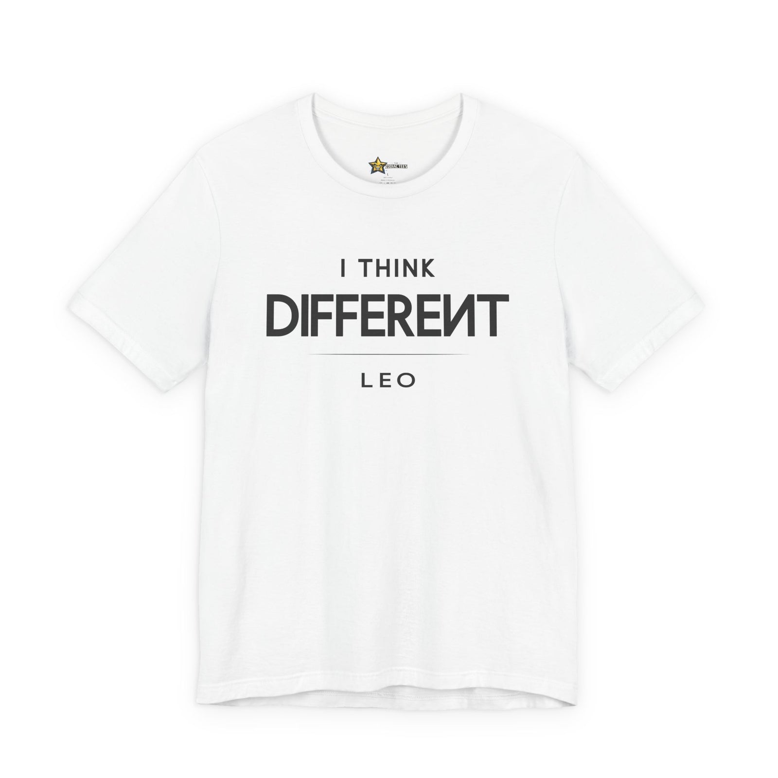 Leo astrology t-shirt with bold typography quote on white background