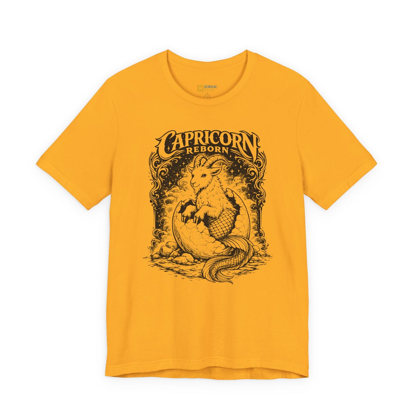 Capricorn Reborn T-Shirt – Artistic Sea Goat Zodiac Design Tee