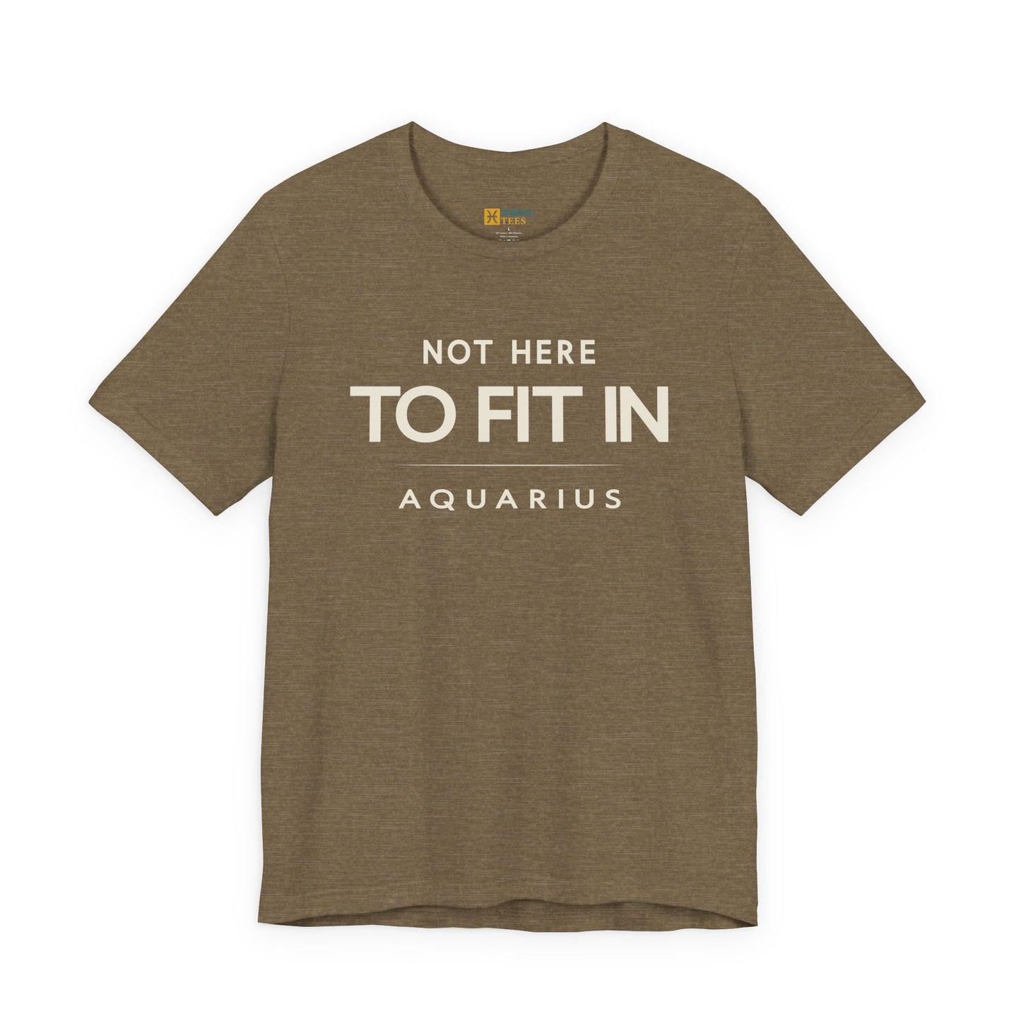 Aquarius Not Here to Fit In T-Shirt – Rebel Zodiac Attitude Tee