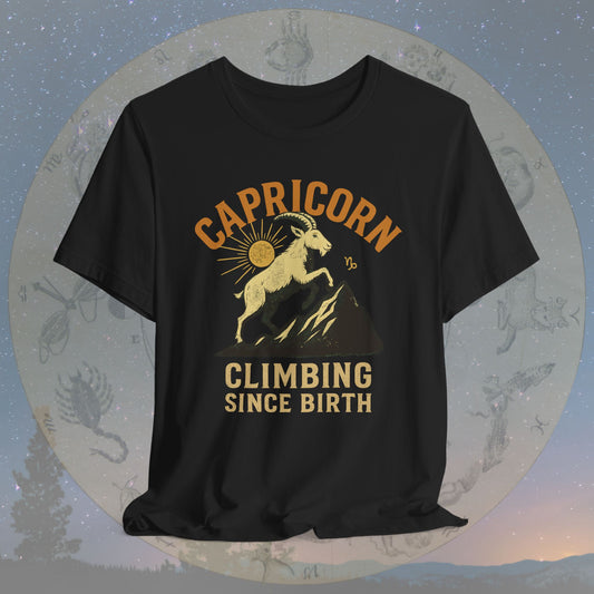 Capricorn Mountain Climber Zodiac Sign T-Shirt