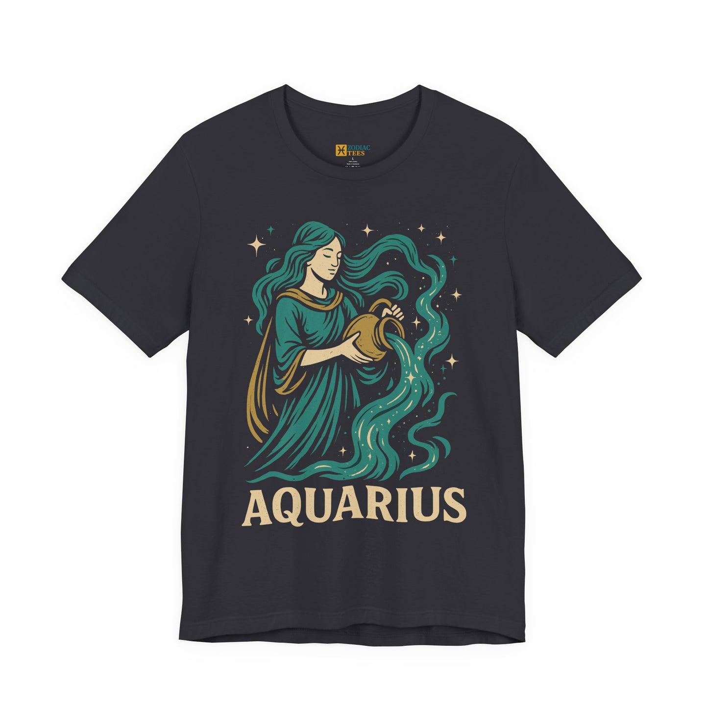 Aquarius Celestial Water Bearer T-Shirt – Visionary Zodiac Energy Tee