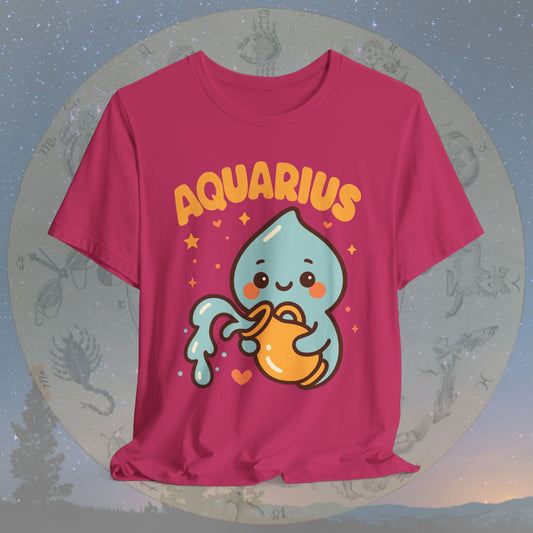 Cute Kawaii Aquarius Zodiac Sign T-Shirt