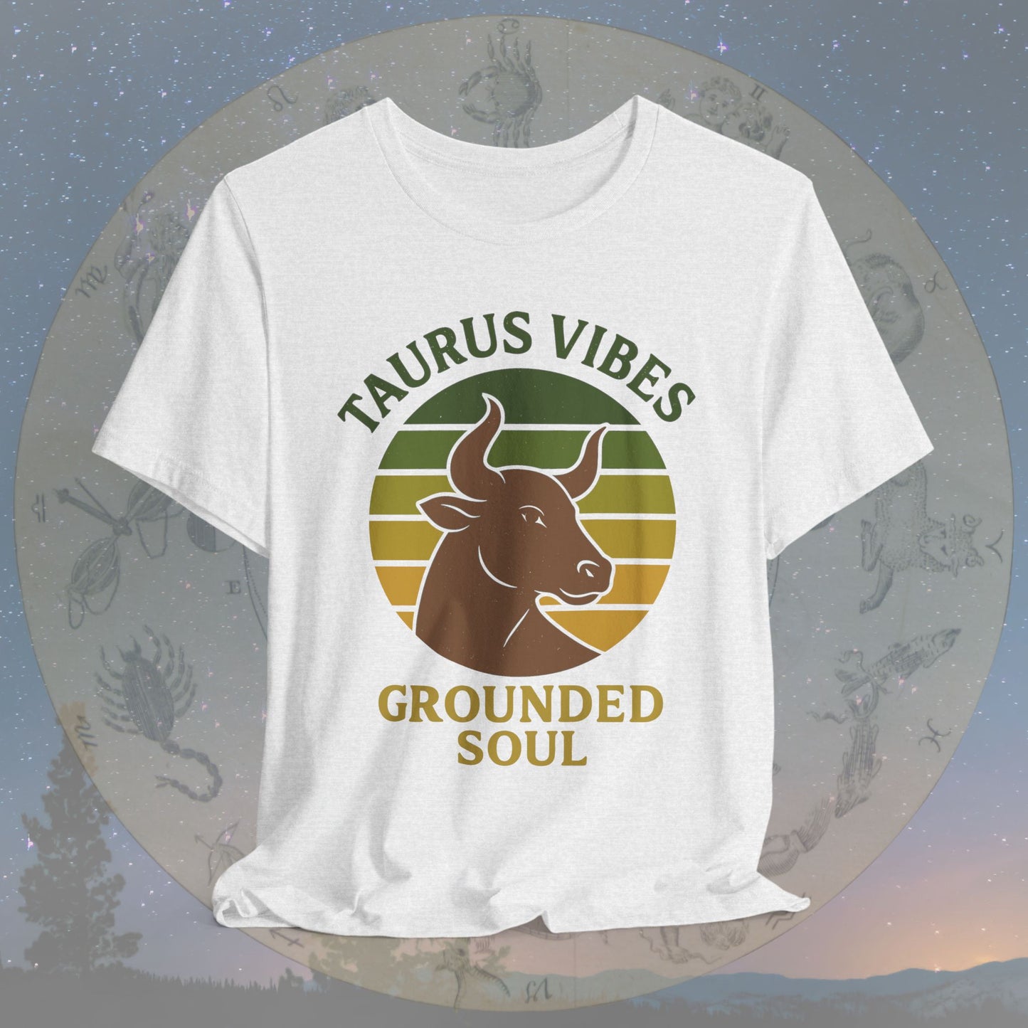 Retro Sunset Grounded Taurus Vibes T-Shirt