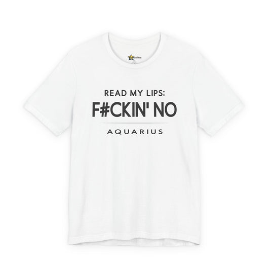 Aquarius astrology t-shirt with bold typography quote on white background