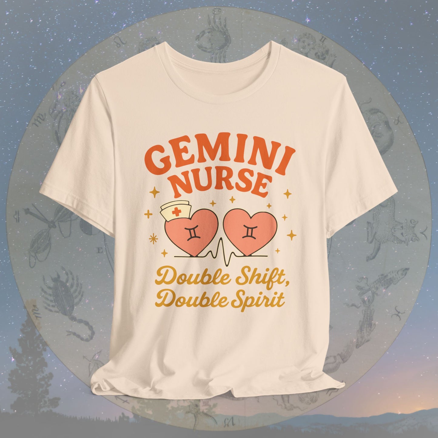 Double Shift, Double Spirit Gemini Nurse T-Shirt