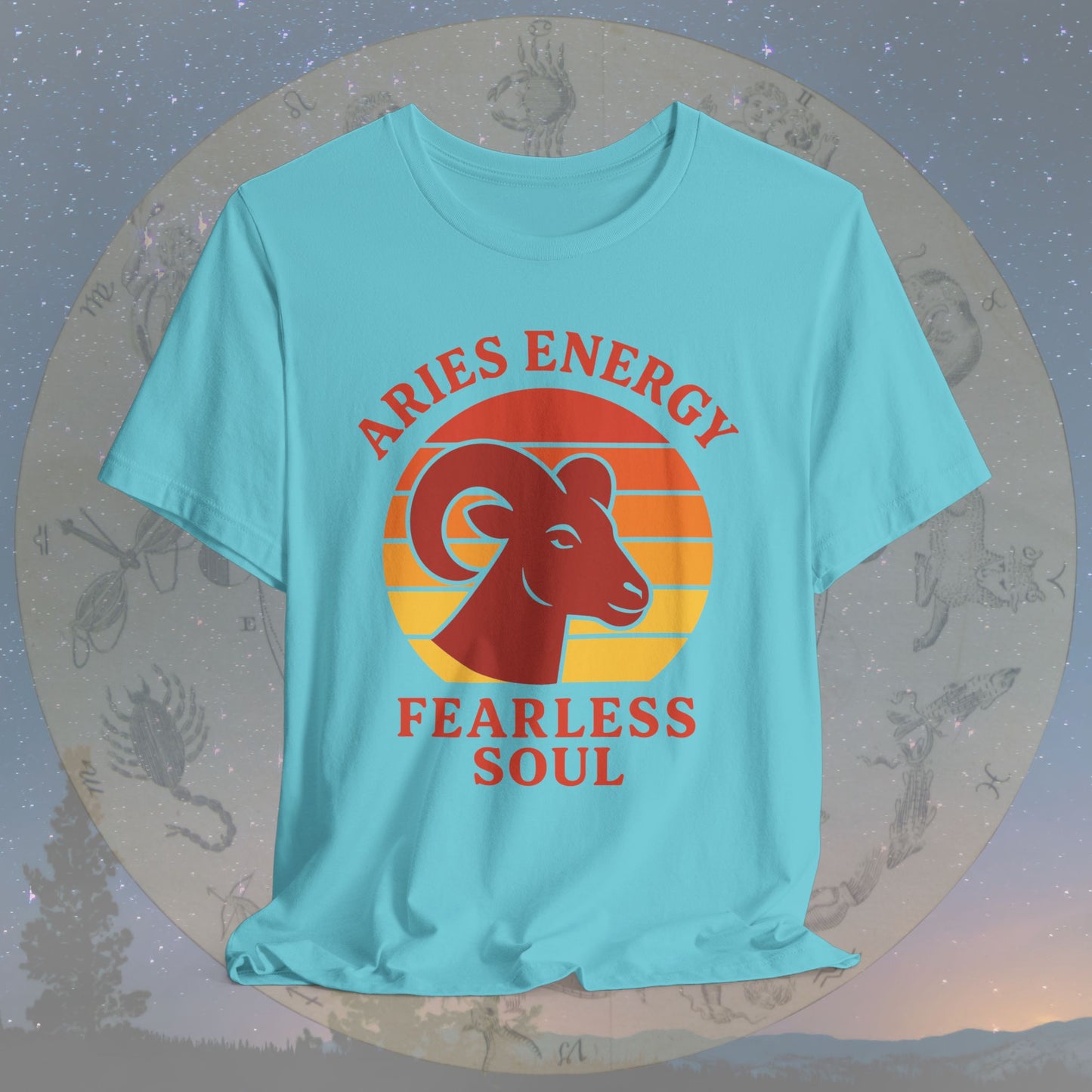 Retro Sunset Fearless Aries Energy T-Shirt