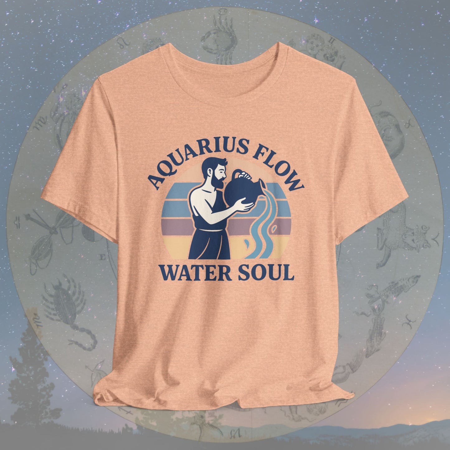 Retro Sunset Water Soul Aquarius Flow T-Shirt