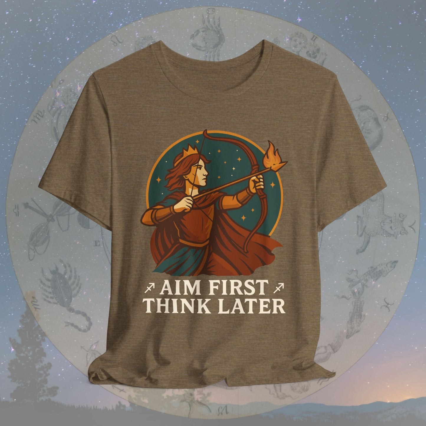 Adventurous Sagittarius Aim First Think Later T-Shirt
