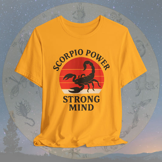 Retro Sunset Strong Mind Scorpio Power T-Shirt