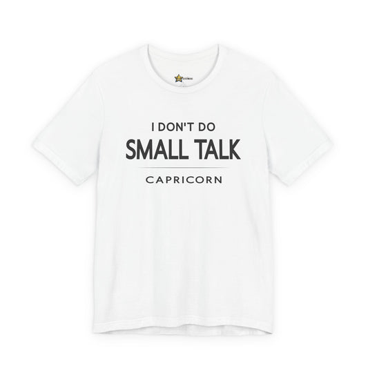 Capricorn astrology t-shirt with bold typography quote on white background